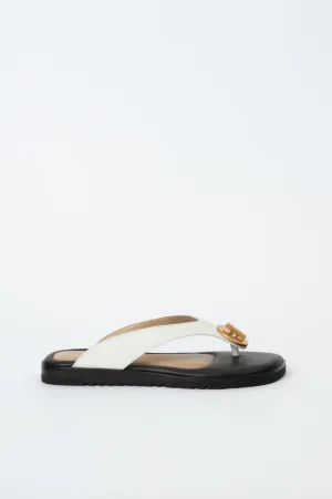 Asher Leather Thong Sandal - White