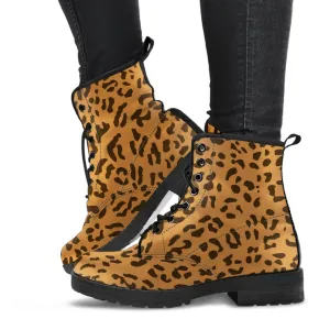 Combat Boots - Leopard Print | Boho Shoes, Handmade Lace Up Boots, Vegan Leather Lace Up Boots Women, 90s Boots, 2000s Boots, Hipster Boots