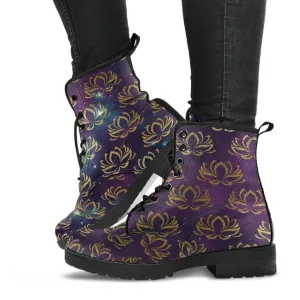 Combat Boots - Lotus | Purple Boots for Women, Custom Shoes, Women's Boots, Vegan Shoes, Vegan Leather, Hippie Boots, 90s Boots, 2000s Boots
