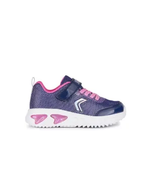 Geox Girls Purple Slip In Light Up Glitter Mesh Trainer Assister - J45E9A